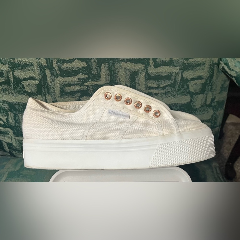 Superga white Sneakers with Gold Eyelets